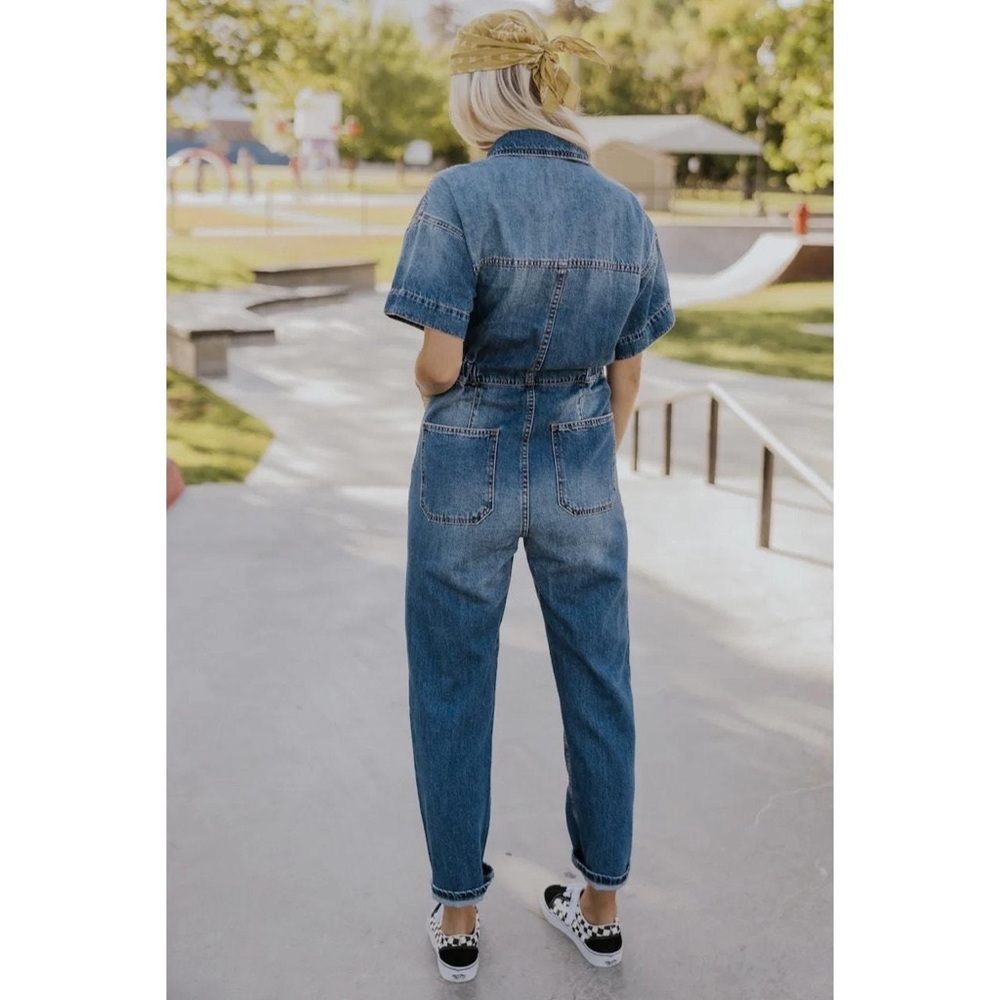 Free People Denim Blue Jumpsuit - Picture 2 of 13